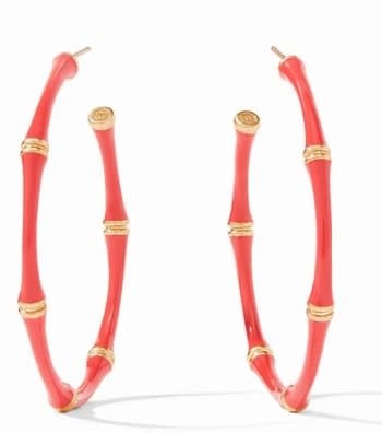 Bamboo Hoop-Coral Enamel-L