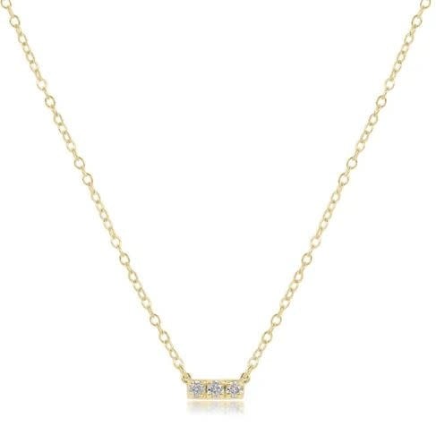 eNewton Diamond Significance Bar Necklace | Three 14k YG