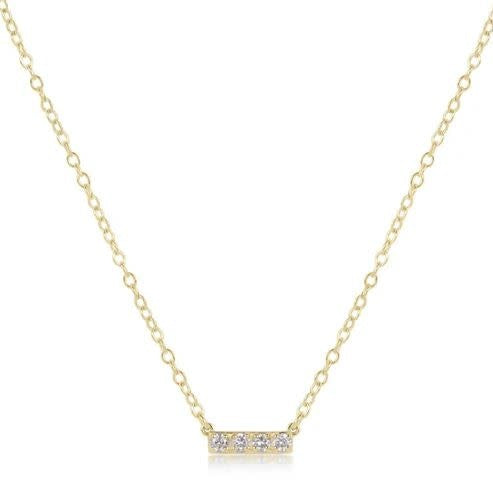 eNewton Diamond Significance Bar Necklace | Four 14k YG