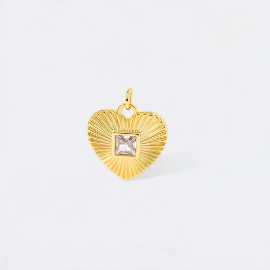 Crystal Bursted with Love Heart Charm Pendant