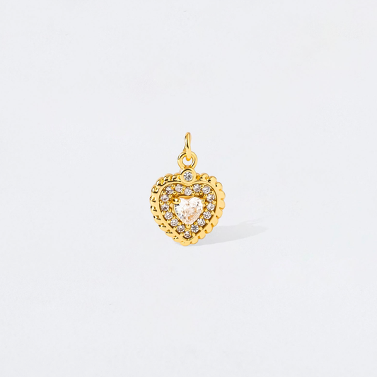 Crystal Double Heart Charm Pendant