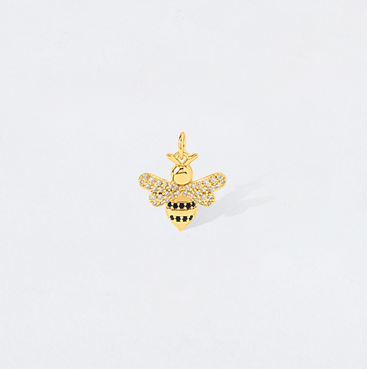Crystal Encrusted Bumble Bee Charm Pendant