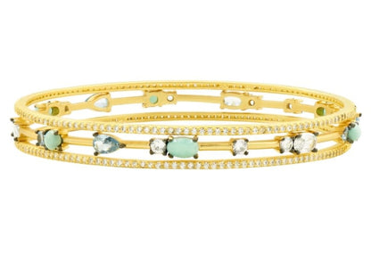 Touch of Turquoise 3 Stack Slide on Bangle