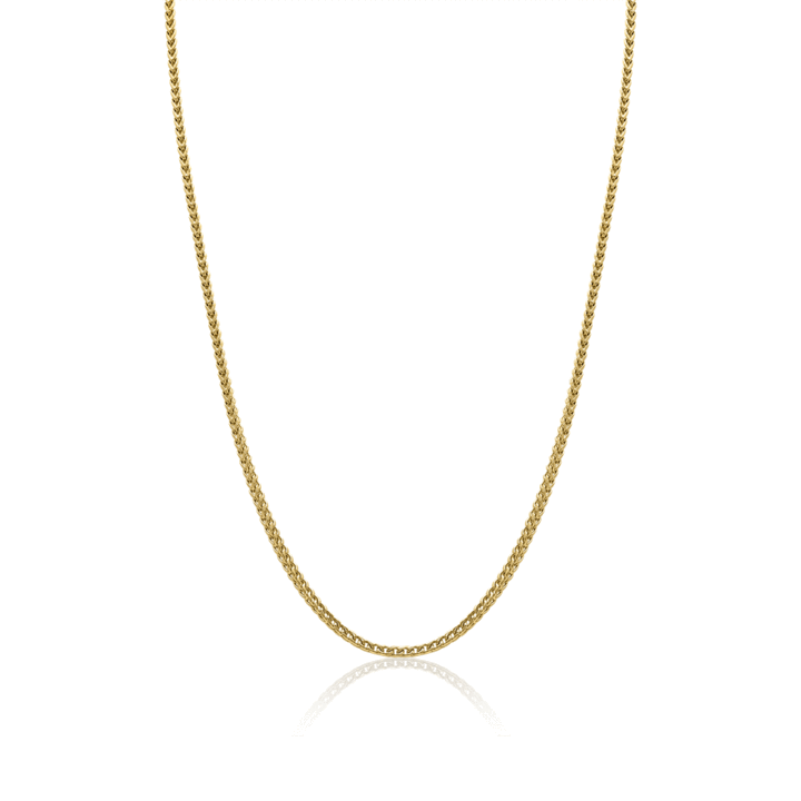Steel Gold 3.5mm Round Franco Polished 22" Chain Necklace