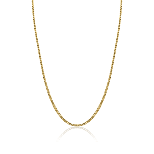 Steel Gold 3.5mm Round Franco Polished 22" Chain Necklace