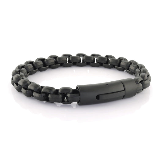 Matte Black Round Box Bracelet