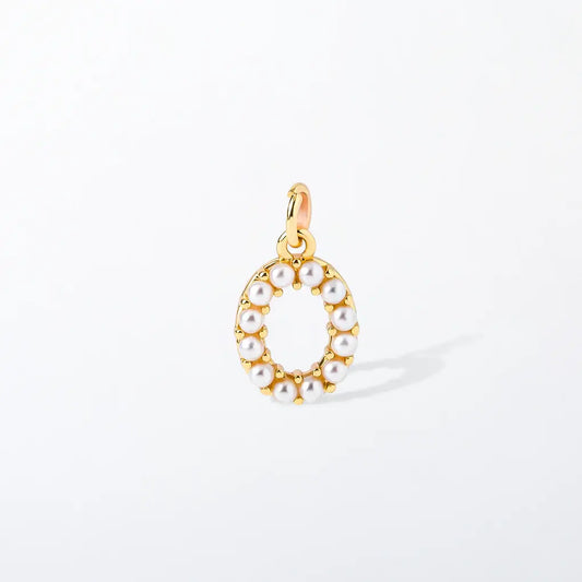 Pearl Initial Charm Pendant | O