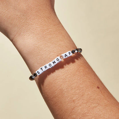Strong AF Black Ice Beaded Stretch Bracelet