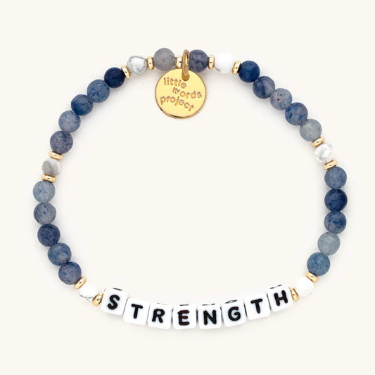 Strength Bluestone Beaded Stretch Bracelet