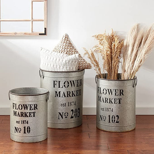 Flower Market Metal Bucket | Large 23in