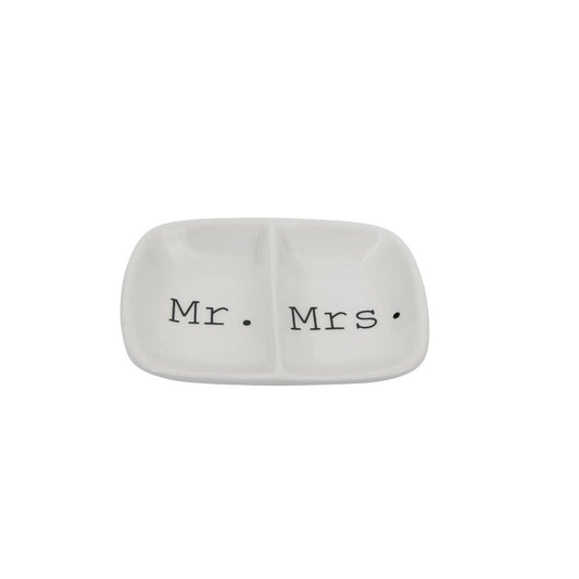 Mr + Mrs Ring Dish | 3in White
