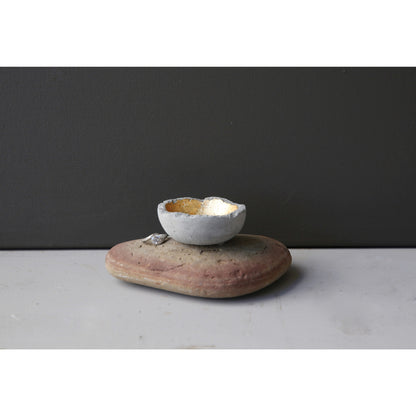 Cement + Gold Leaf Ring Dish | 2.5in