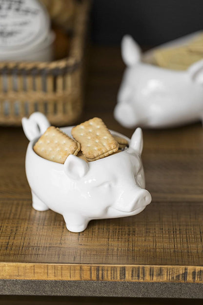 Stoneware Pig Dish 7.25"