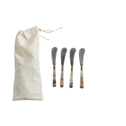 Resin Marble Canape Knife Set of 4