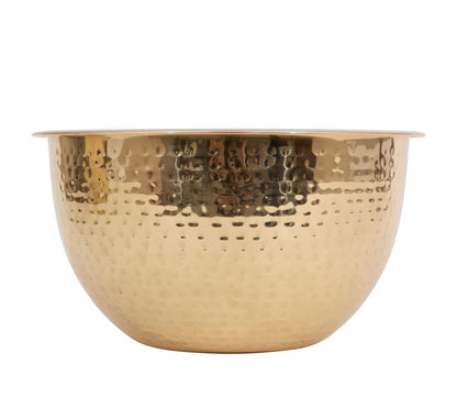S/3 Gold Finish Hammered Bowls