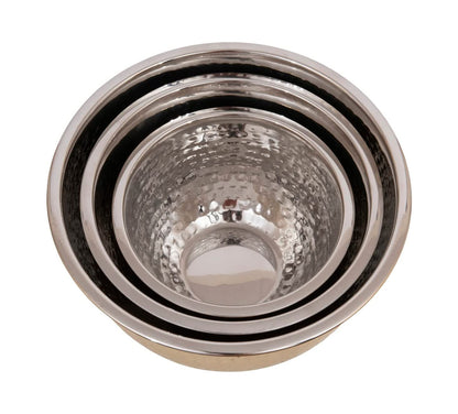 S/3 Gold Finish Hammered Bowls