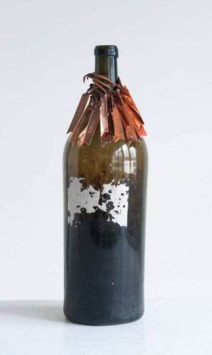Copper & Leather Bottle Tag