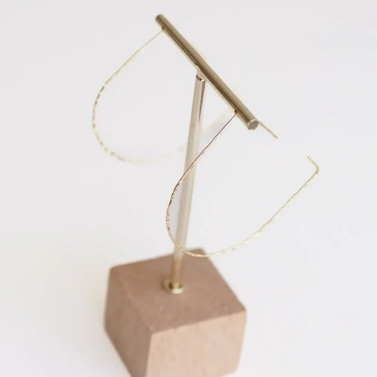 Dawson Hammered Thin Gold Hoop Earrings | 2in