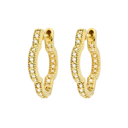 Delicate Small Clover Hoop Earrings