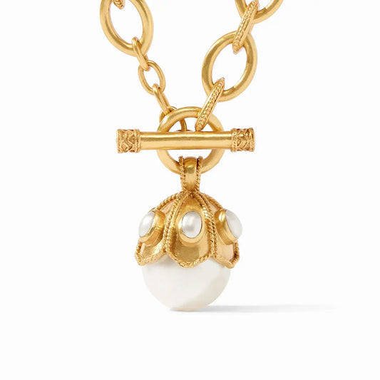 Delphine Pearl Statement Gold Necklace | 19in