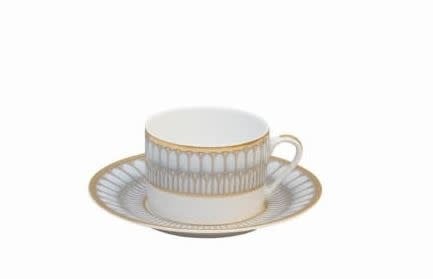 Deshoulieres Arcades Grey +  Gold Tea Saucer | 6.75oz