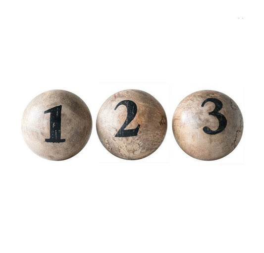4" Wood Number Ball