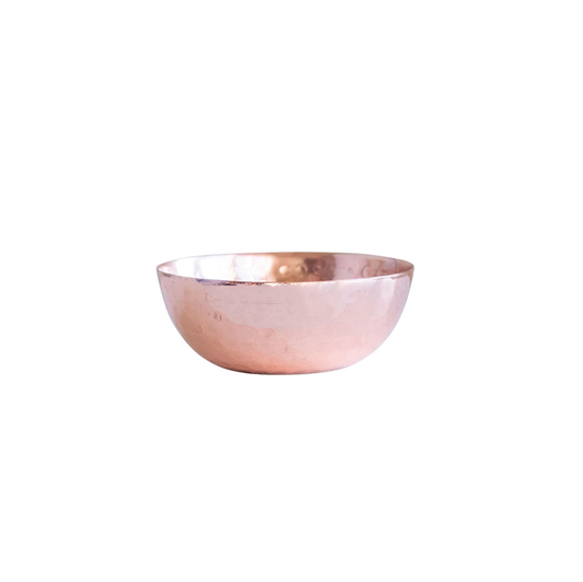 Hammered Metal Round Pinch Pot | Copper Finish 2.75in