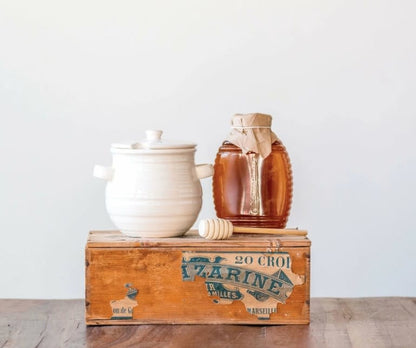 Stoneware Honey Jar