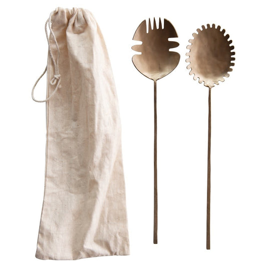 Hand Forged Brass Spoons 12"