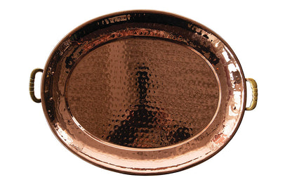 Stainless Steel Copper Hammered Tray