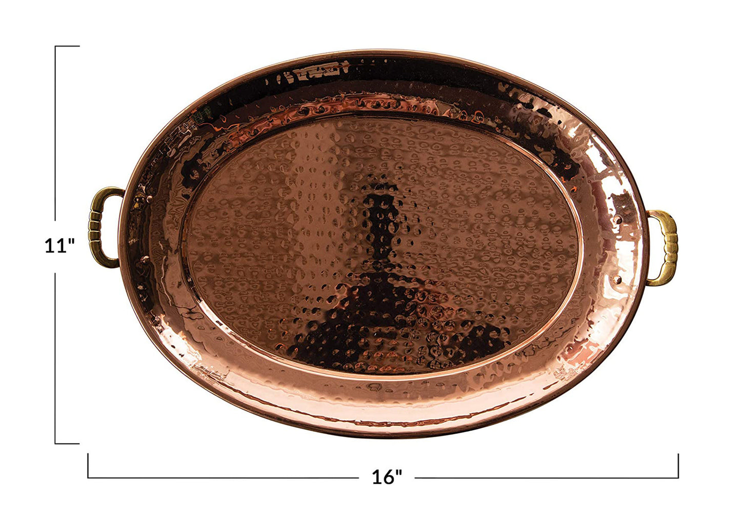 Stainless Steel Copper Hammered Tray