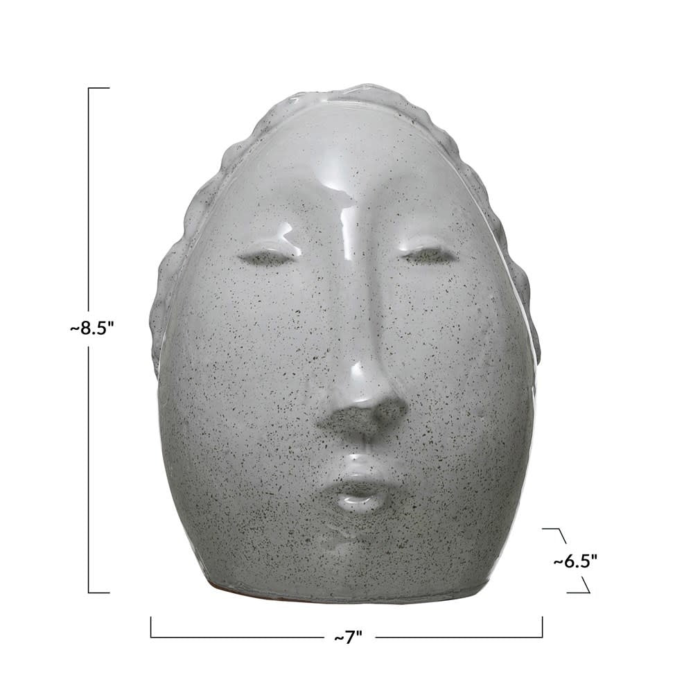 Terra-cotta Face Vase Glazed
