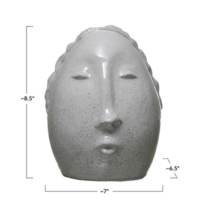 Terra-cotta Face Vase Glazed