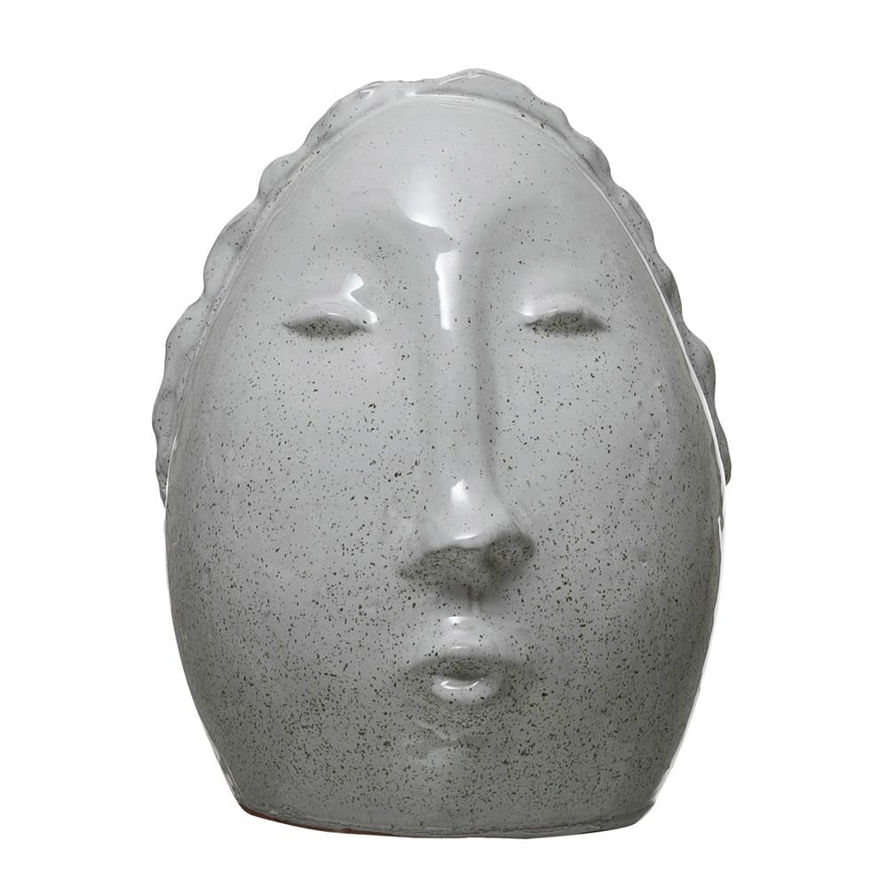 Terra-cotta Face Vase Glazed