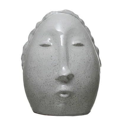 Terra-cotta Face Vase Glazed