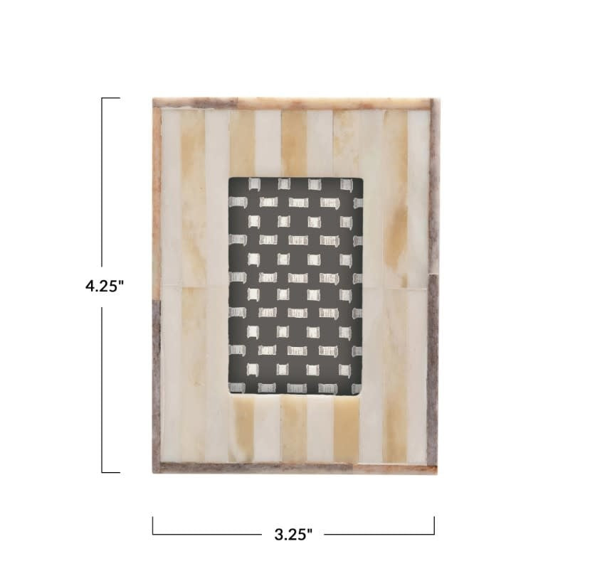 Handmade Two-Tone Bone Frame Frame - Holds 2x3
