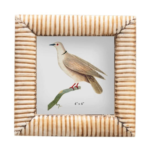Hand-Carved  Frame wi/Ribbed Pattern - Holds 4x4