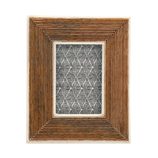 Hand-Carved Mango Wood Photo Frame - Holds 3x4