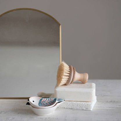 Mirror W/ Brass Standing Frame