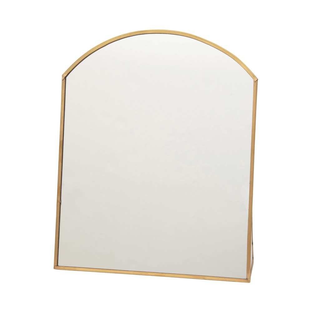 Mirror W/ Brass Standing Frame