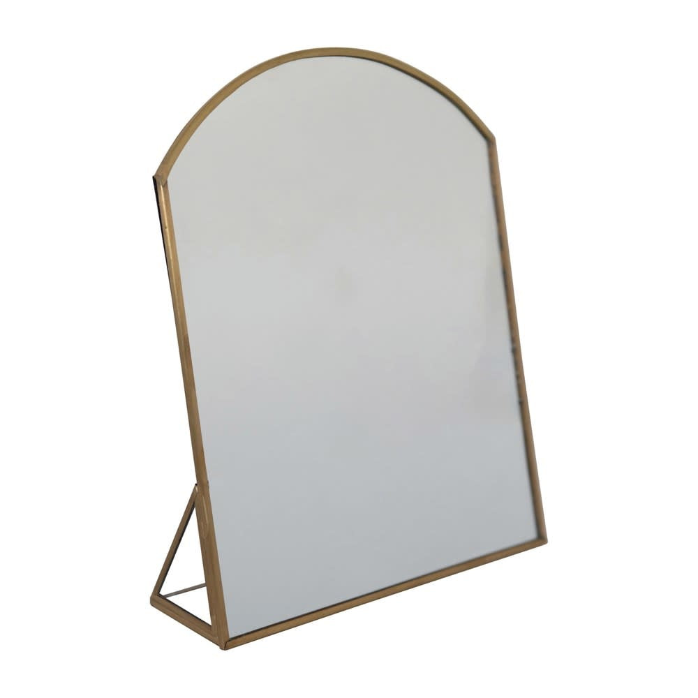Mirror W/ Brass Standing Frame