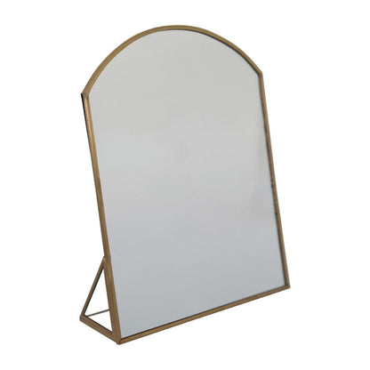 Mirror W/ Brass Standing Frame