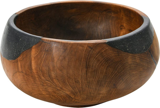 Handmade Teakwood & Resin Bowl