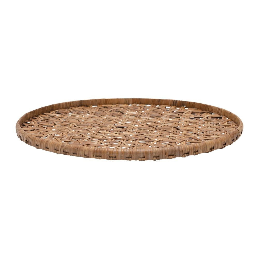 26" Round Rattan Tray