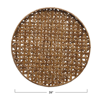 26" Round Rattan Tray
