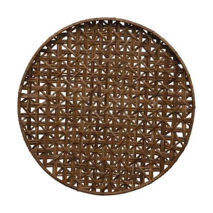 26" Round Rattan Tray