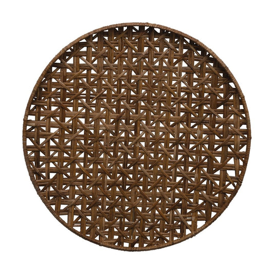 26" Round Rattan Tray