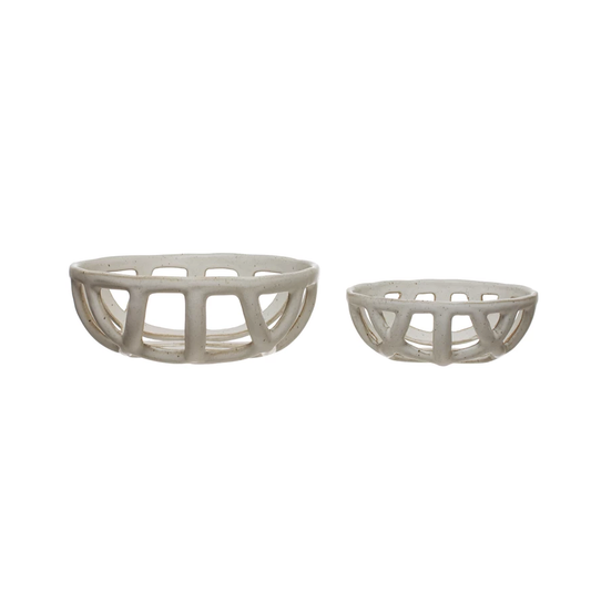Stoneware Basket Bowl Small