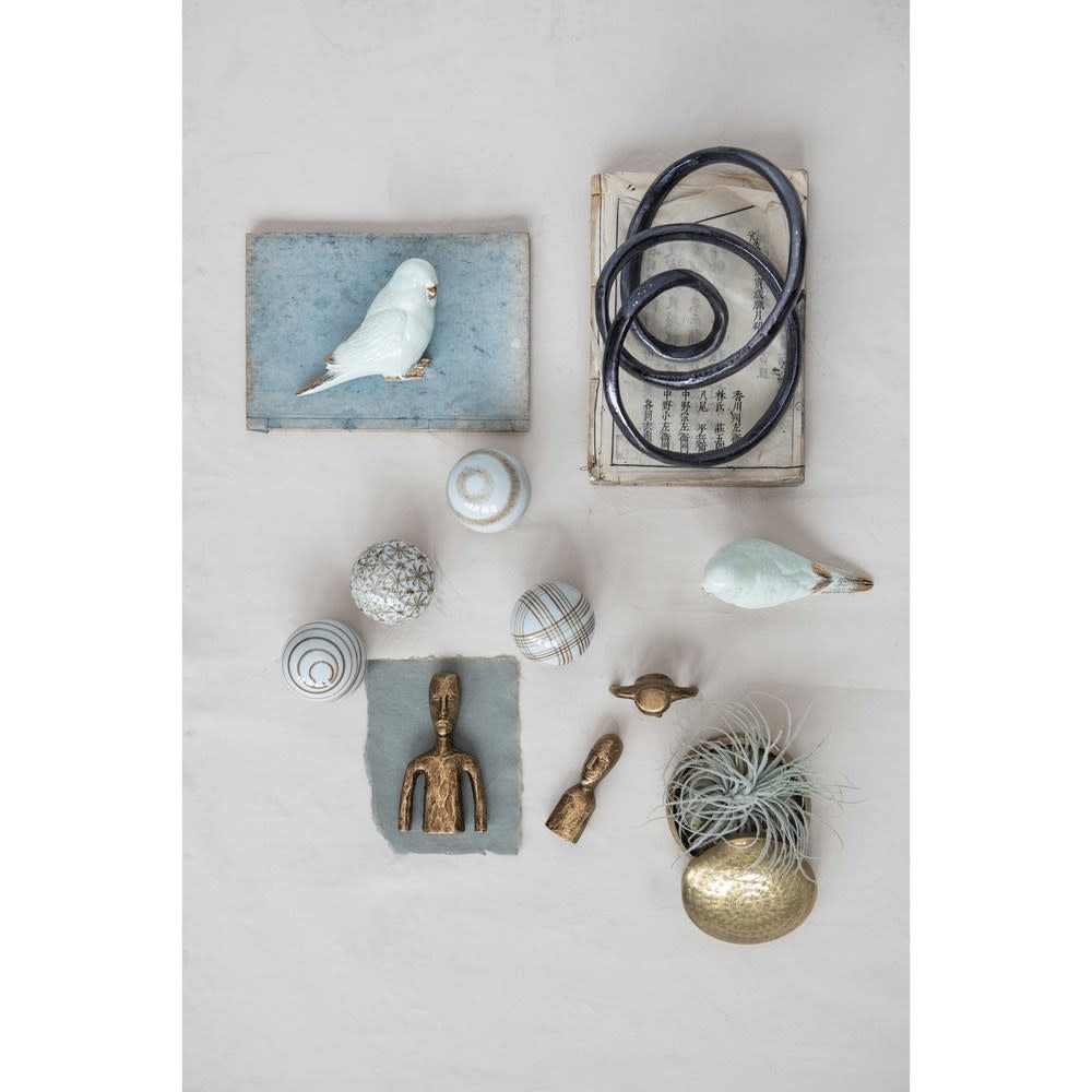 Ceramic Parakeet Decor | 6in Mint Green
