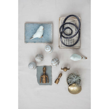 Ceramic Parakeet Decor | 6in Mint Green